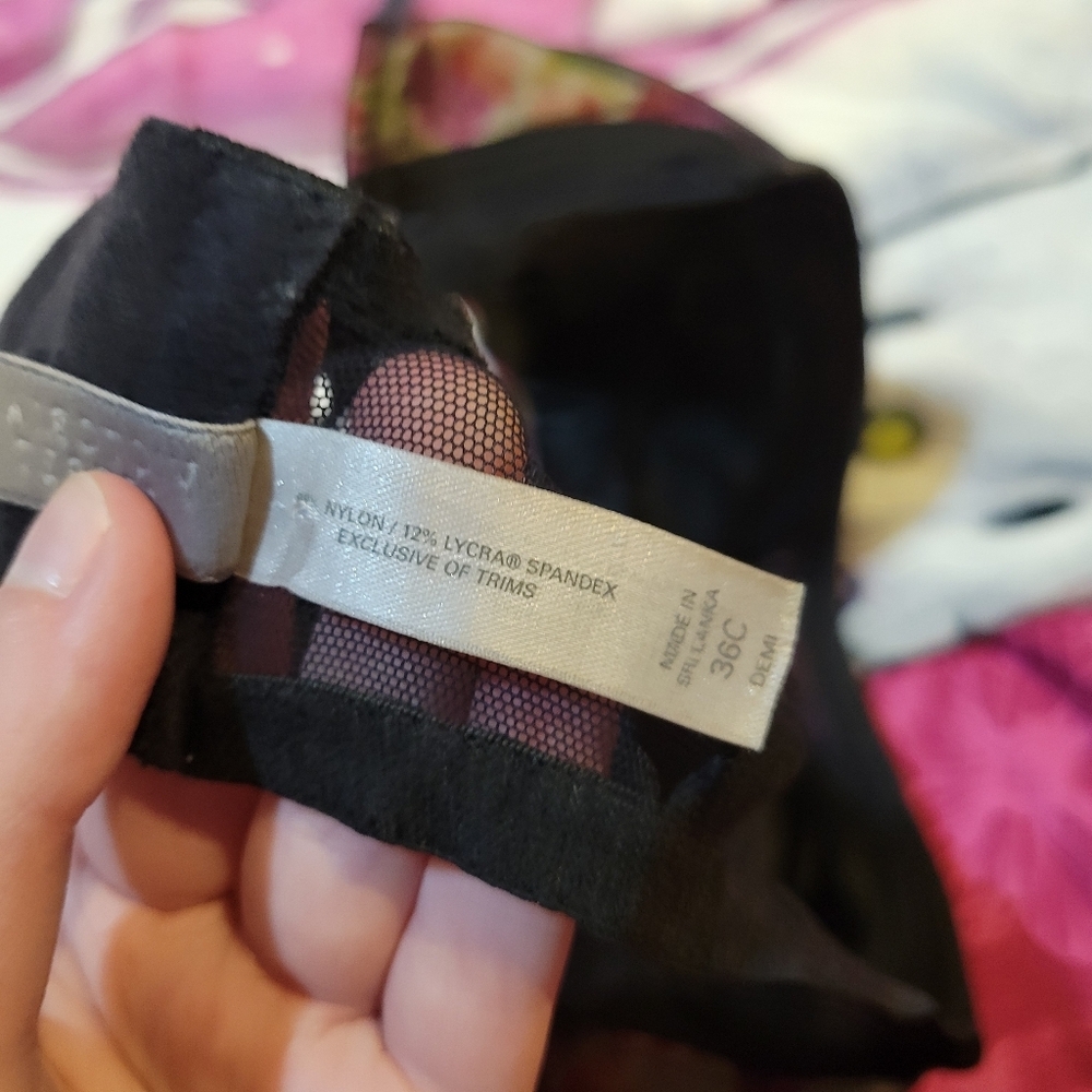 Victoria's Secret Floral Mesh Sheer Underwire Bra | 36C - Picture 7 of 7